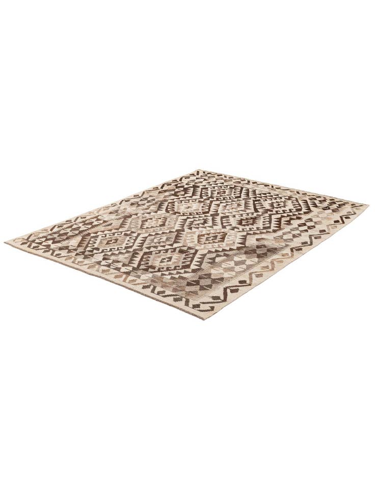 Detail image of 5' x 6' 10 Hand Woven Kilim Maymana Wool Rug