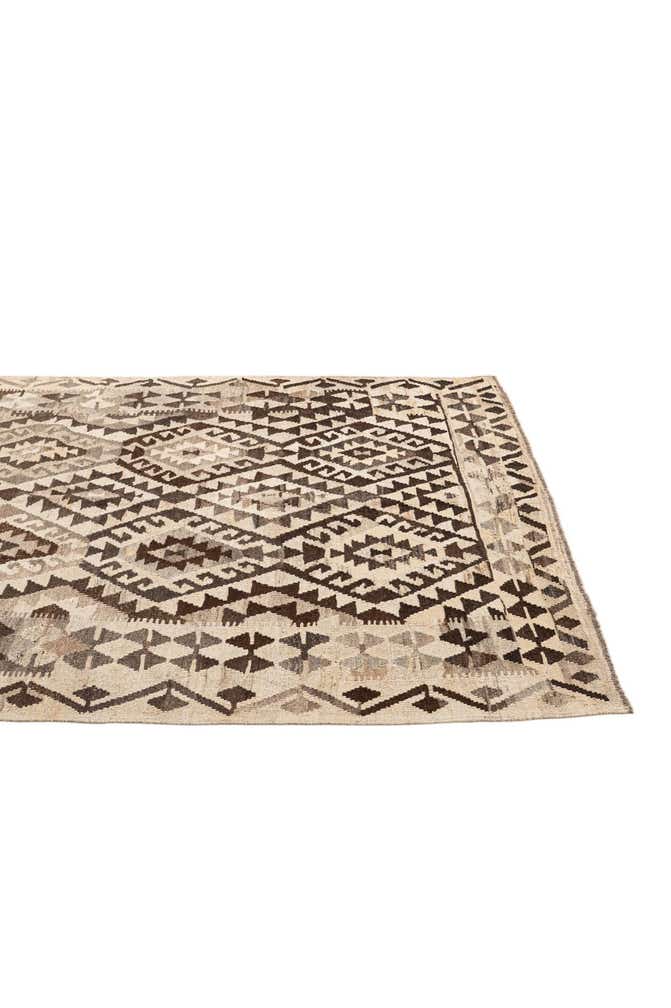5' x 6' 10 Hand Woven Kilim Maymana Wool Rug
