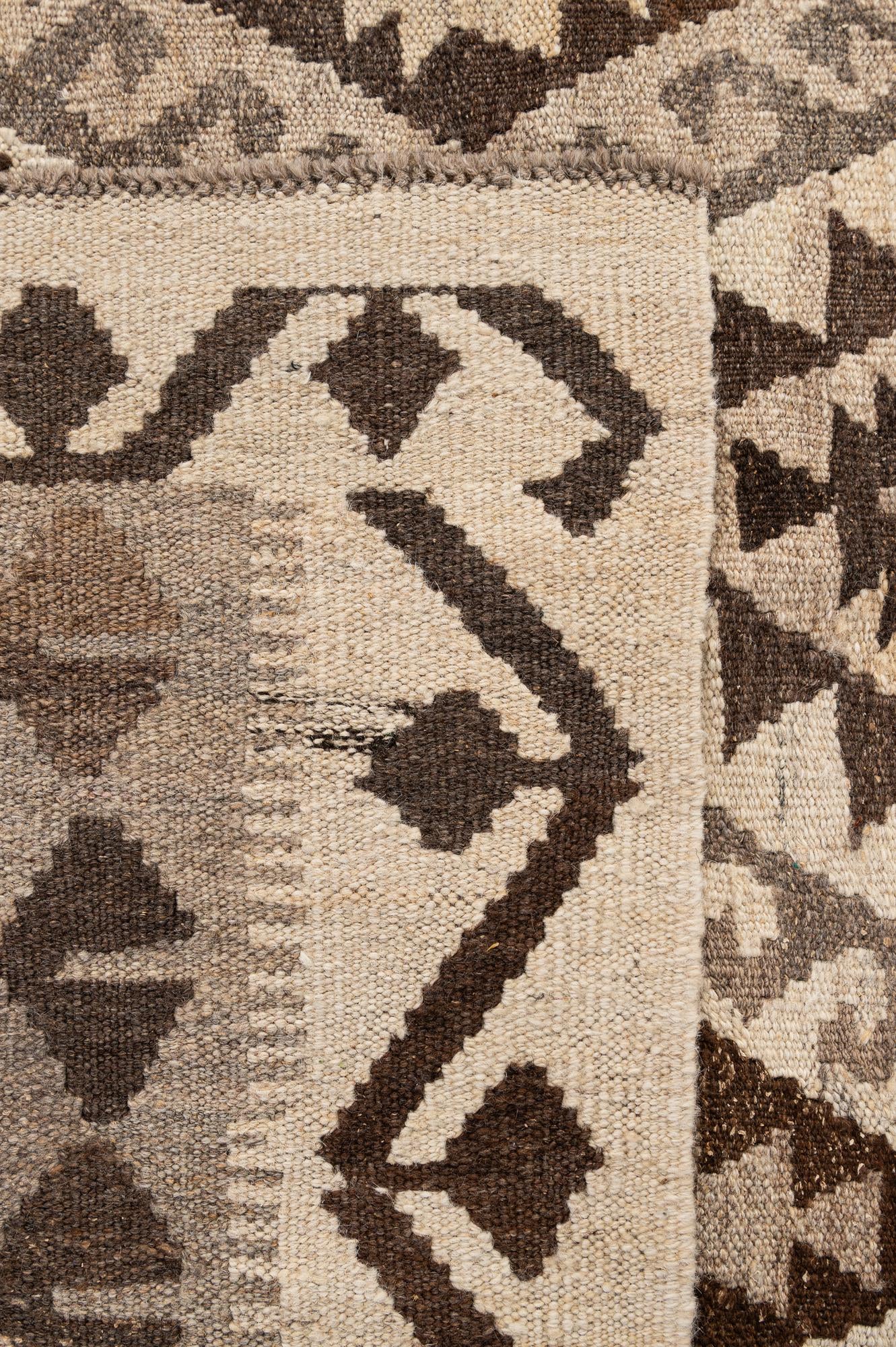 5' x 6' 10 Hand Woven Kilim Maymana Wool Rug