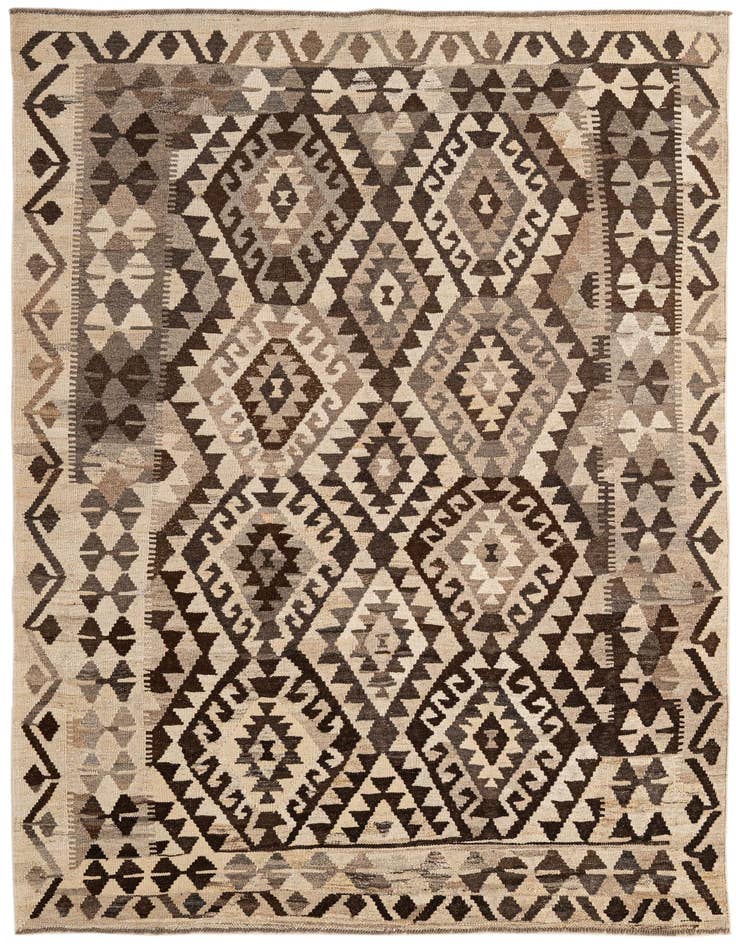 Detail image of 5' x 6' 10 Hand Woven Kilim Maymana Wool Rug
