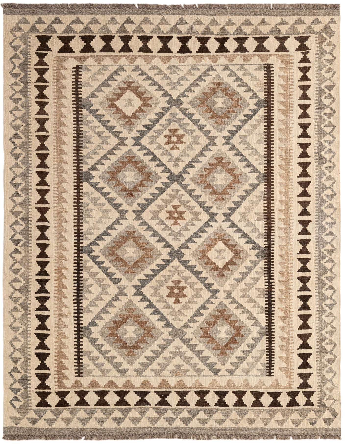 5' x 7' 1 Hand Woven Kilim Maymana Wool Rug
