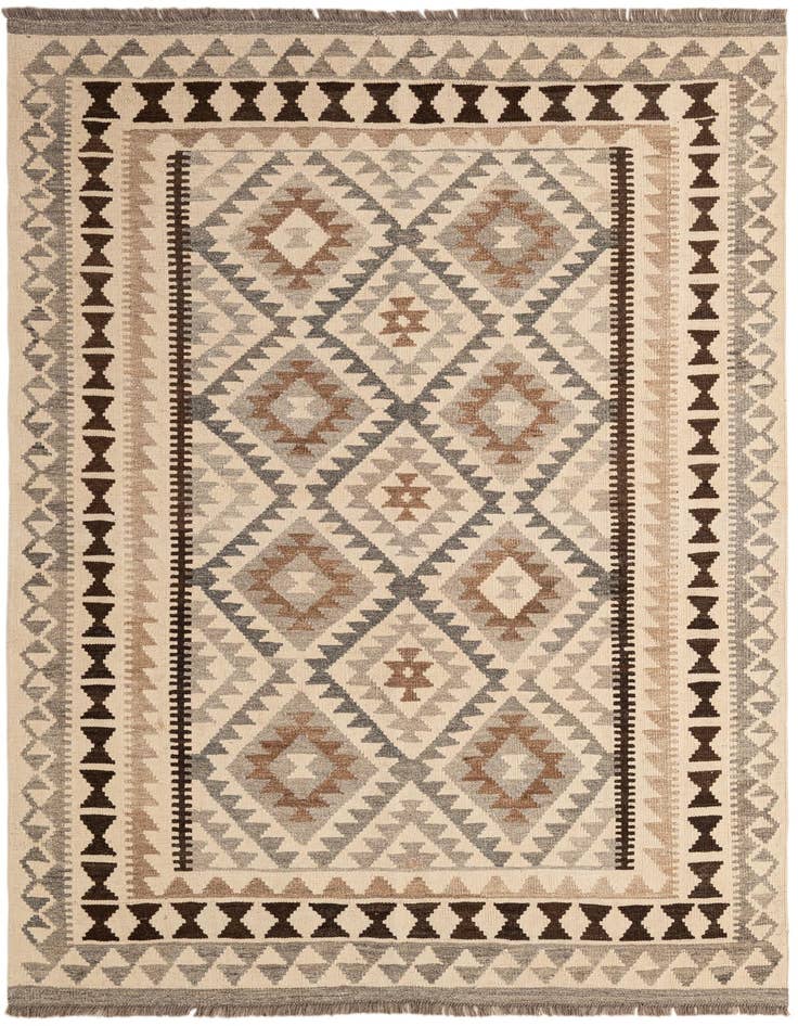 Detail image of 5' x 7' 1 Hand Woven Kilim Maymana Wool Rug
