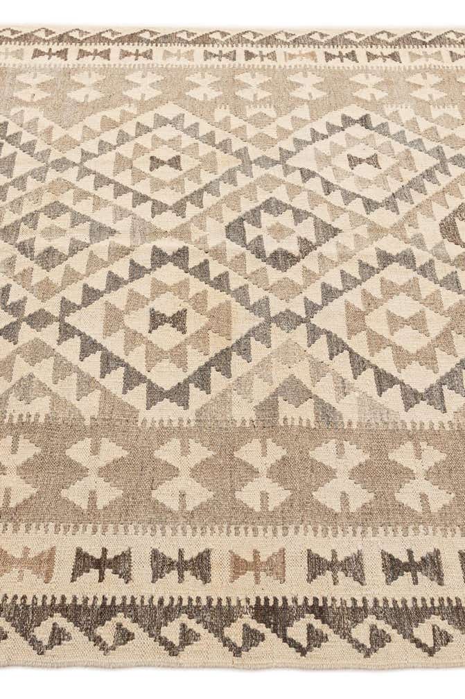 4' 11 x 6' 8 Hand Woven Kilim Maymana Wool Rug