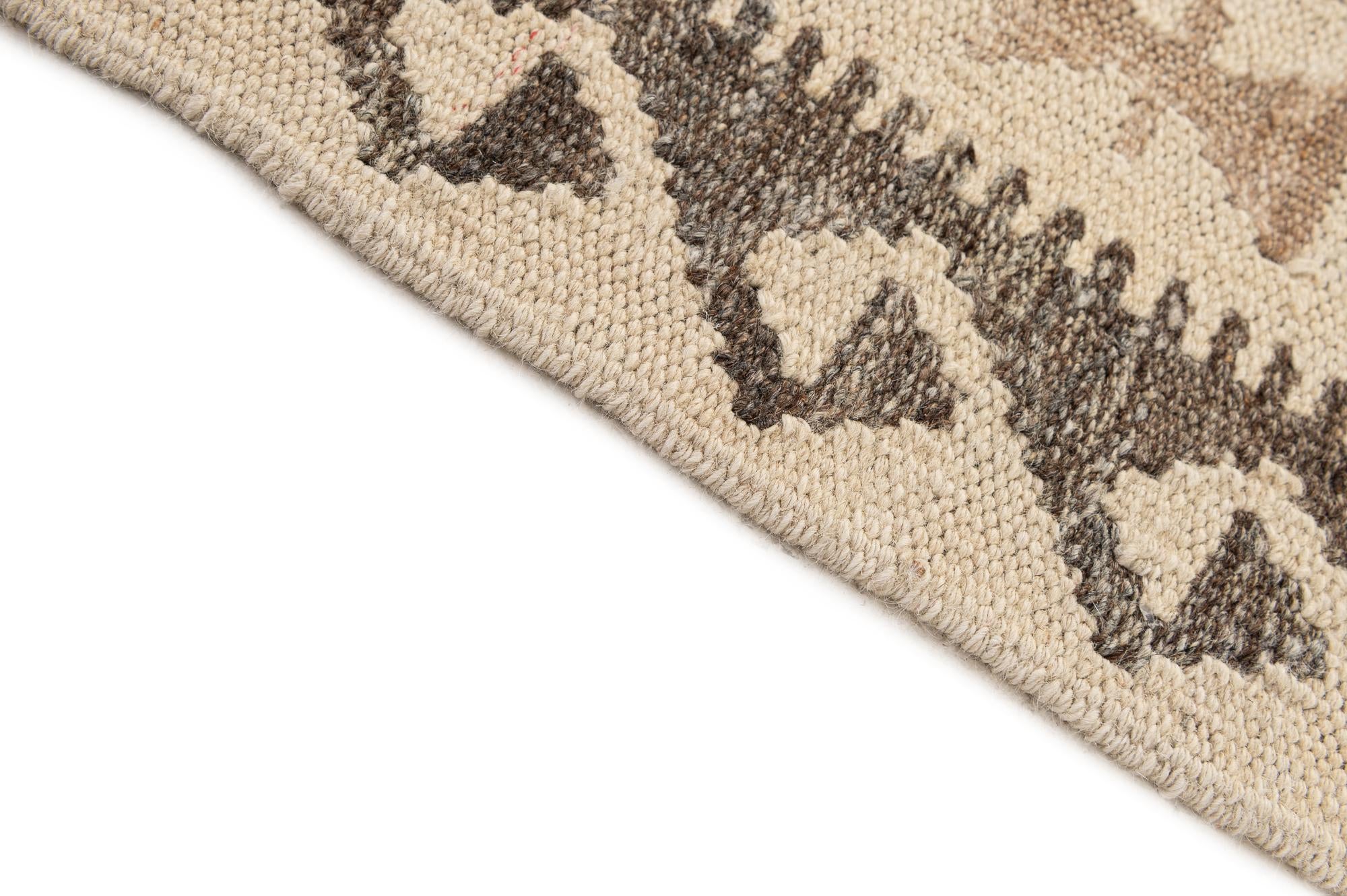 4' 11 x 6' 8 Hand Woven Kilim Maymana Wool Rug