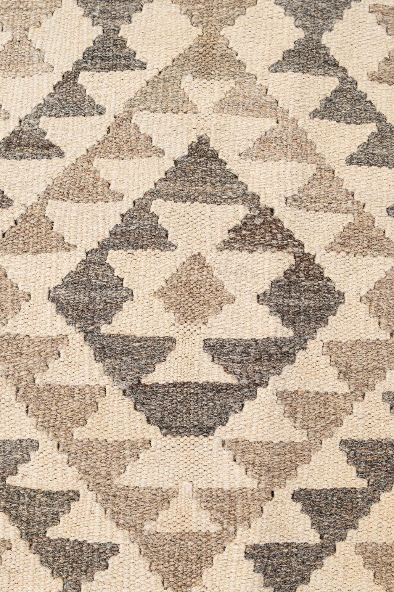 4' 11 x 6' 8 Hand Woven Kilim Maymana Wool Rug