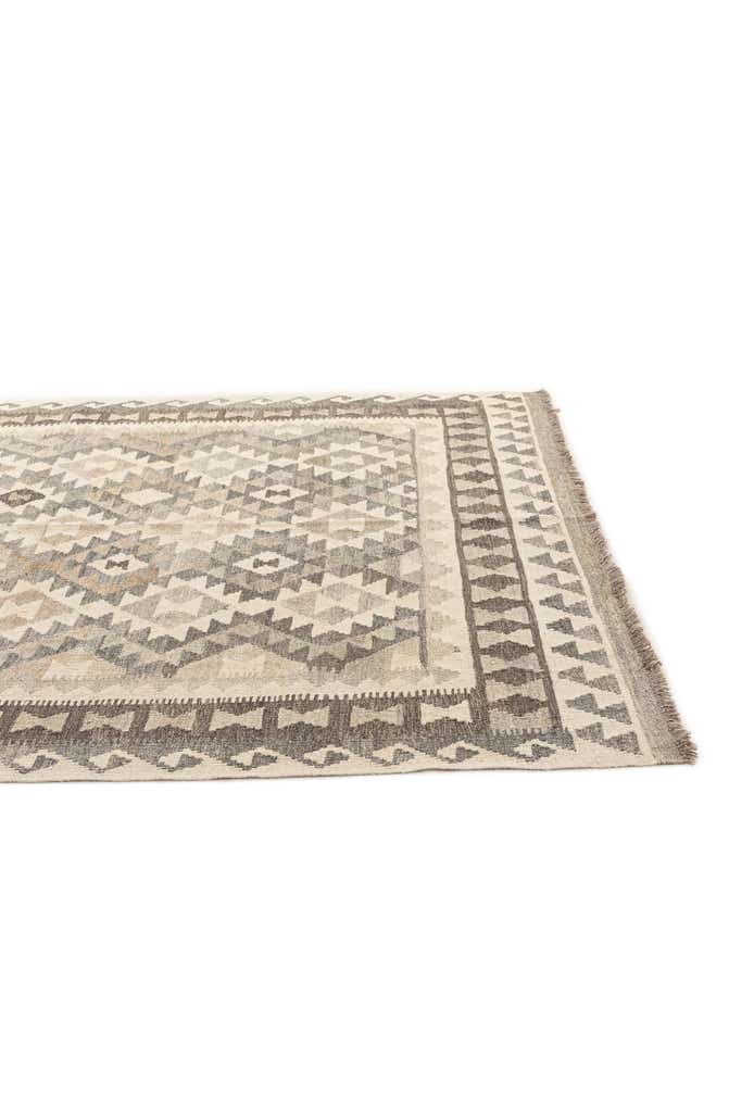 5' 1 x 6' 9 Hand Woven Kilim Maymana Wool Rug