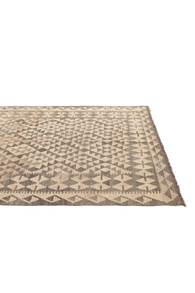 4' 11 x 6' 11 Hand Woven Kilim Maymana Wool Rug