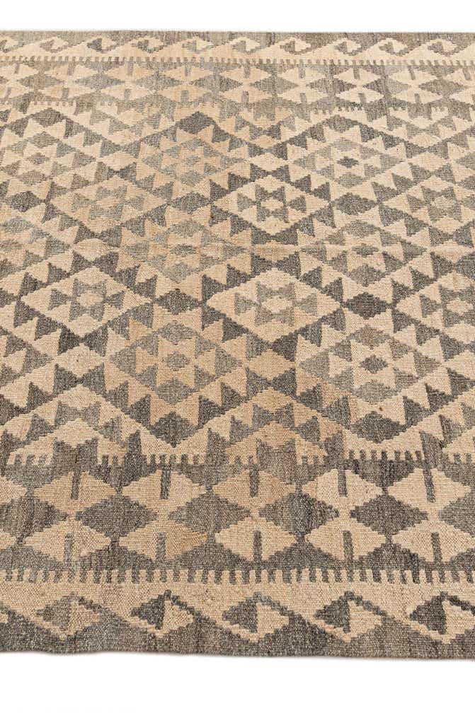 4' 11 x 6' 11 Hand Woven Kilim Maymana Wool Rug