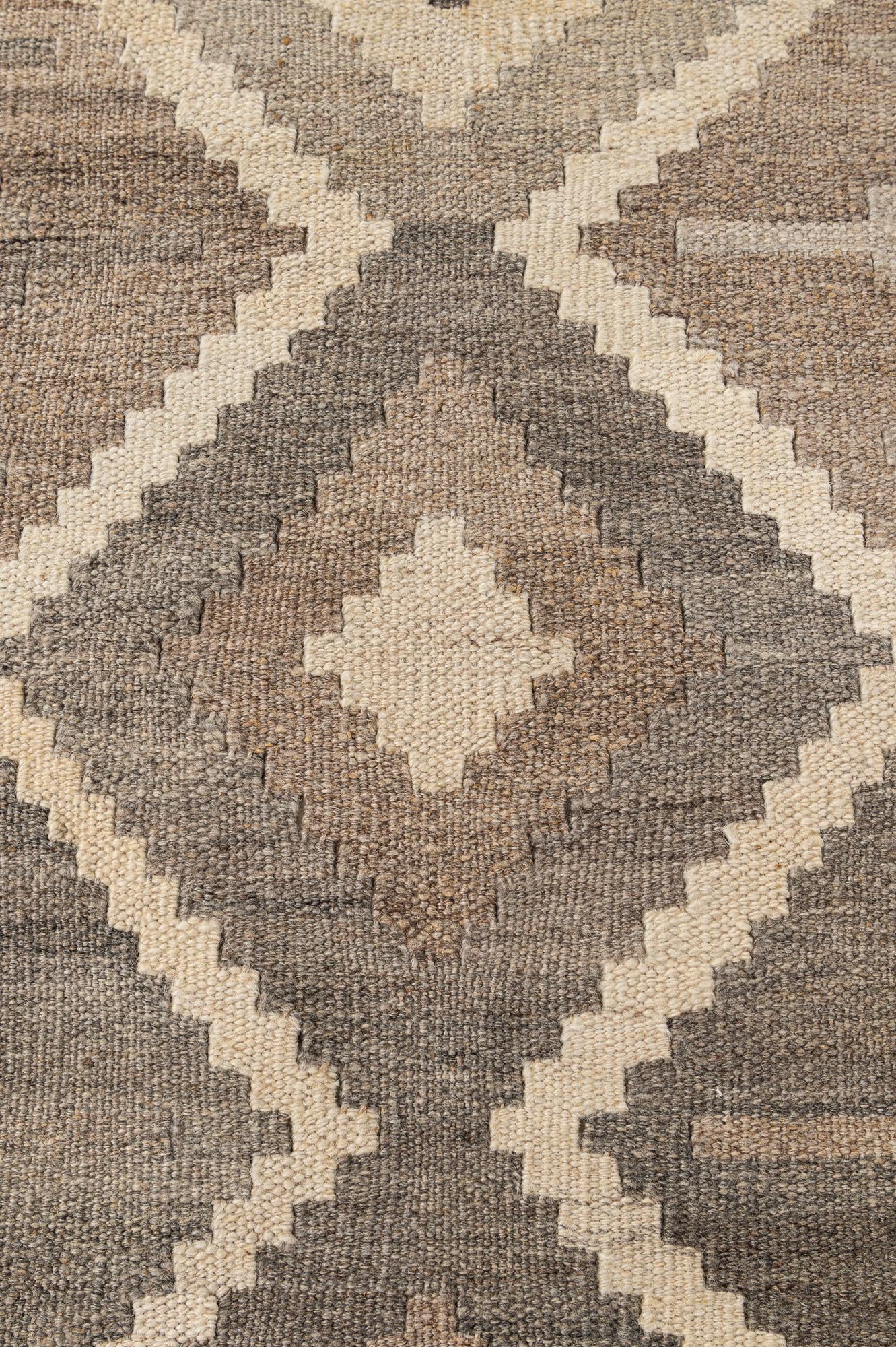 5' 2 x 6' 8 Hand Woven Kilim Maymana Wool Rug