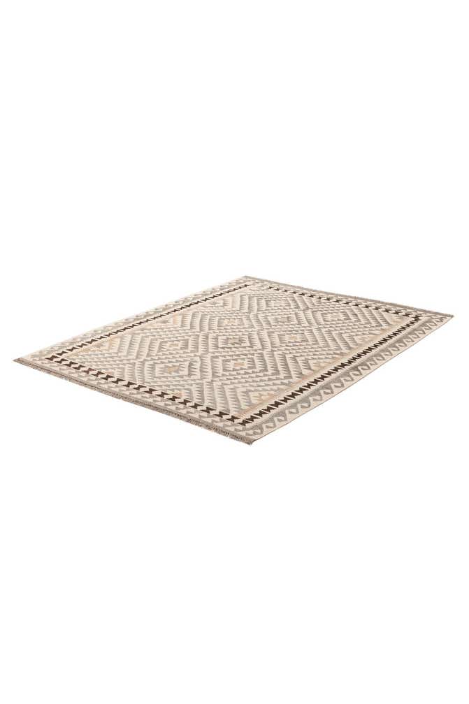 5' 3 x 6' 8 Hand Woven Kilim Maymana Wool Rug