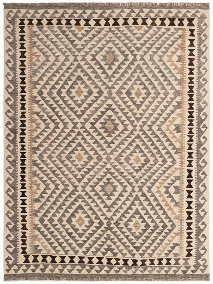 Detail image of 5' 3 x 6' 8 Hand Woven Kilim Maymana Wool Rug