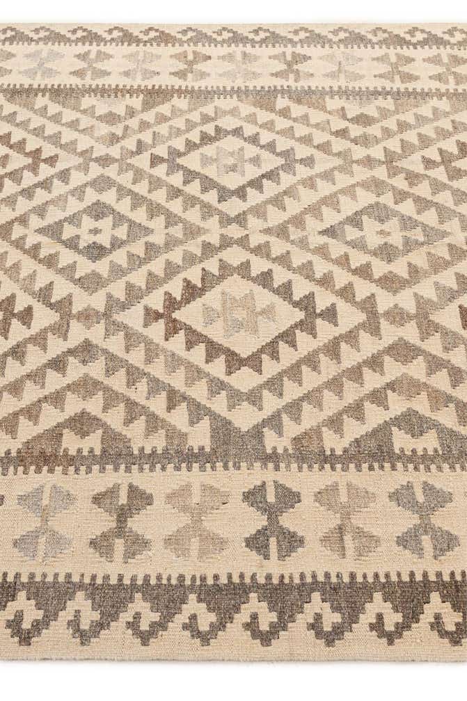 5' 1 x 6' 8 Hand Woven Kilim Maymana Wool Rug