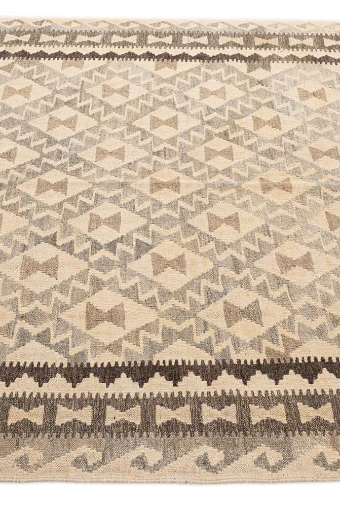 5' 3 x 6' 8 Hand Woven Kilim Maymana Wool Rug