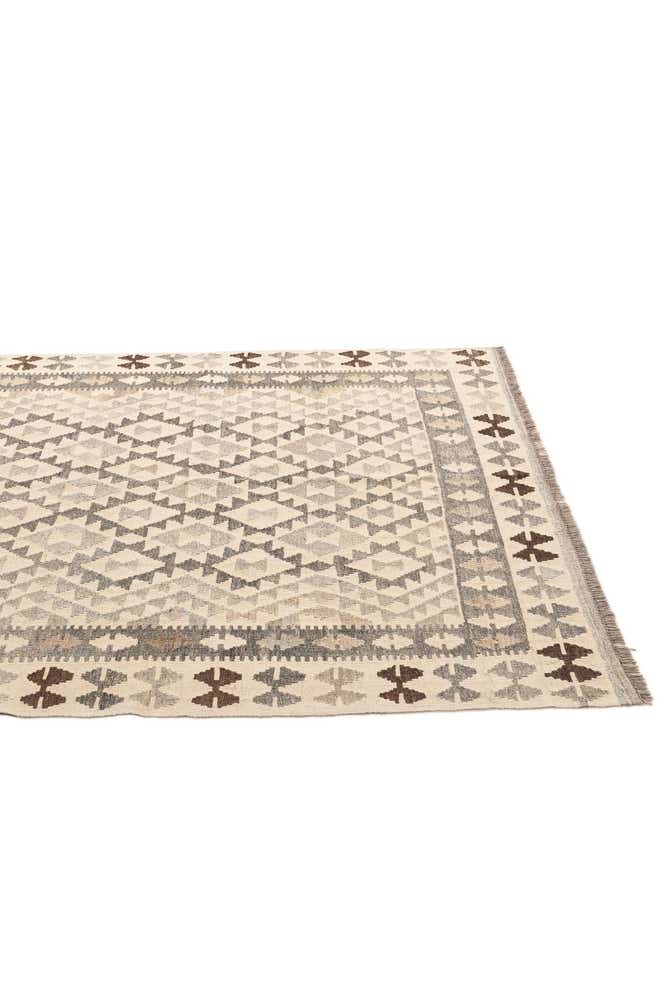 5' 2 x 6' 8 Hand Woven Kilim Maymana Wool Rug