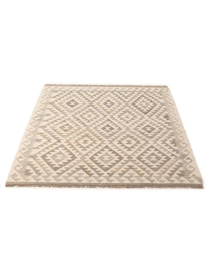 Detail image of 5' 3 x 6' 7 Hand Woven Kilim Maymana Wool Rug