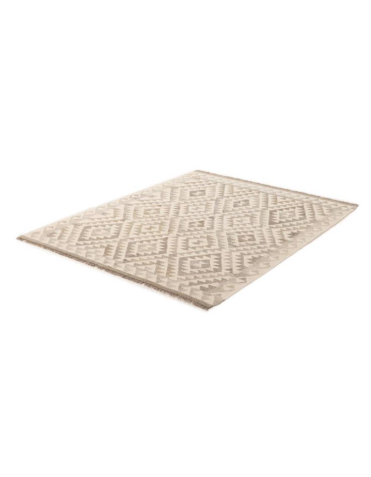 Detail image of 5' 3 x 6' 7 Hand Woven Kilim Maymana Wool Rug