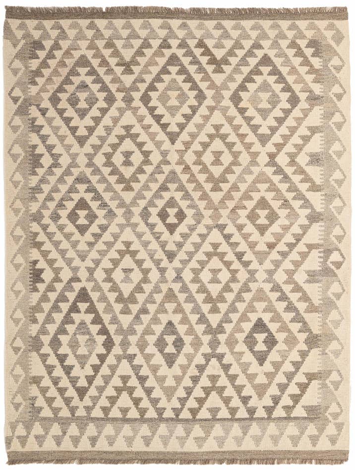 Detail image of 5' 3 x 6' 7 Hand Woven Kilim Maymana Wool Rug
