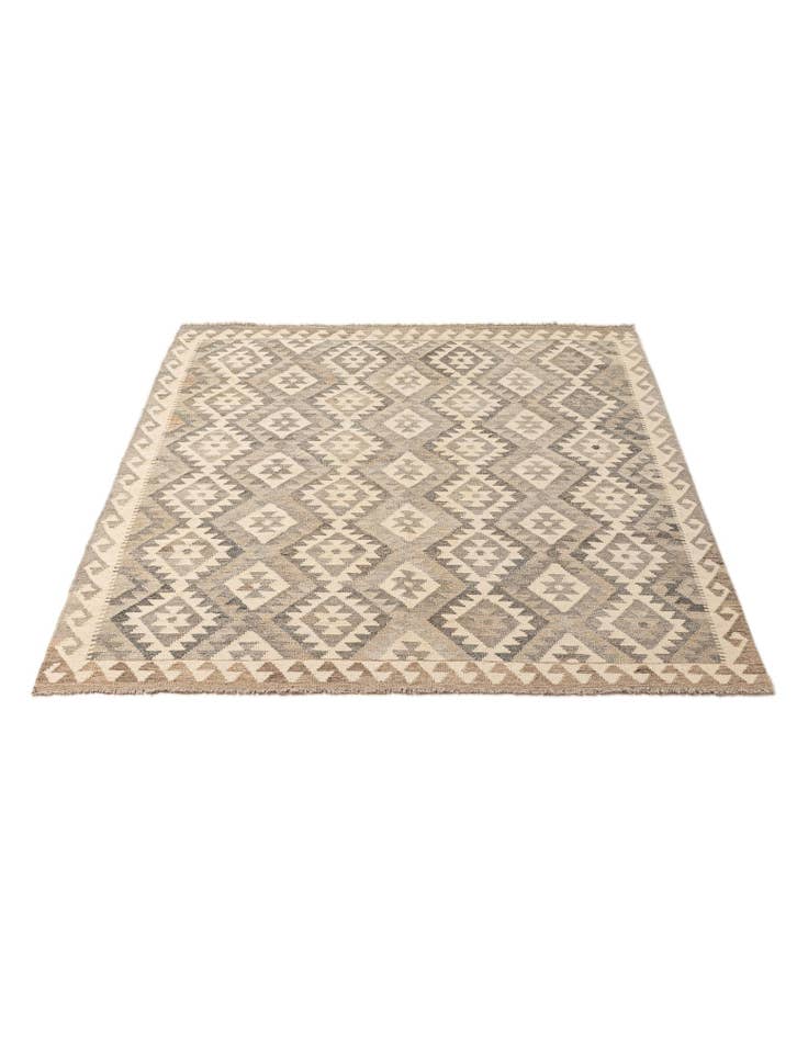 Detail image of 5' 3 x 6' 5 Hand Woven Kilim Maymana Wool Rug