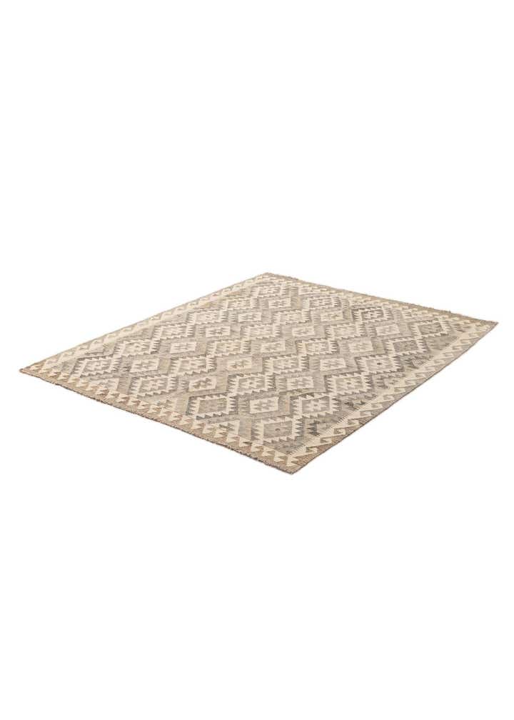 5' 3 x 6' 5 Hand Woven Kilim Maymana Wool Rug