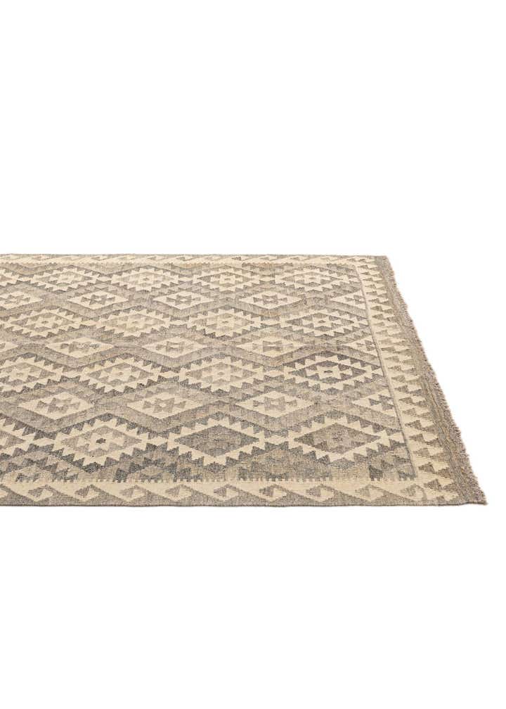 5' 3 x 6' 5 Hand Woven Kilim Maymana Wool Rug