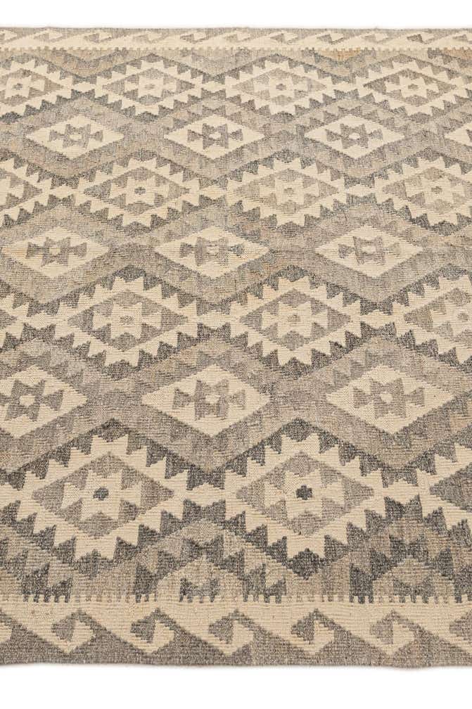 5' 3 x 6' 5 Hand Woven Kilim Maymana Wool Rug
