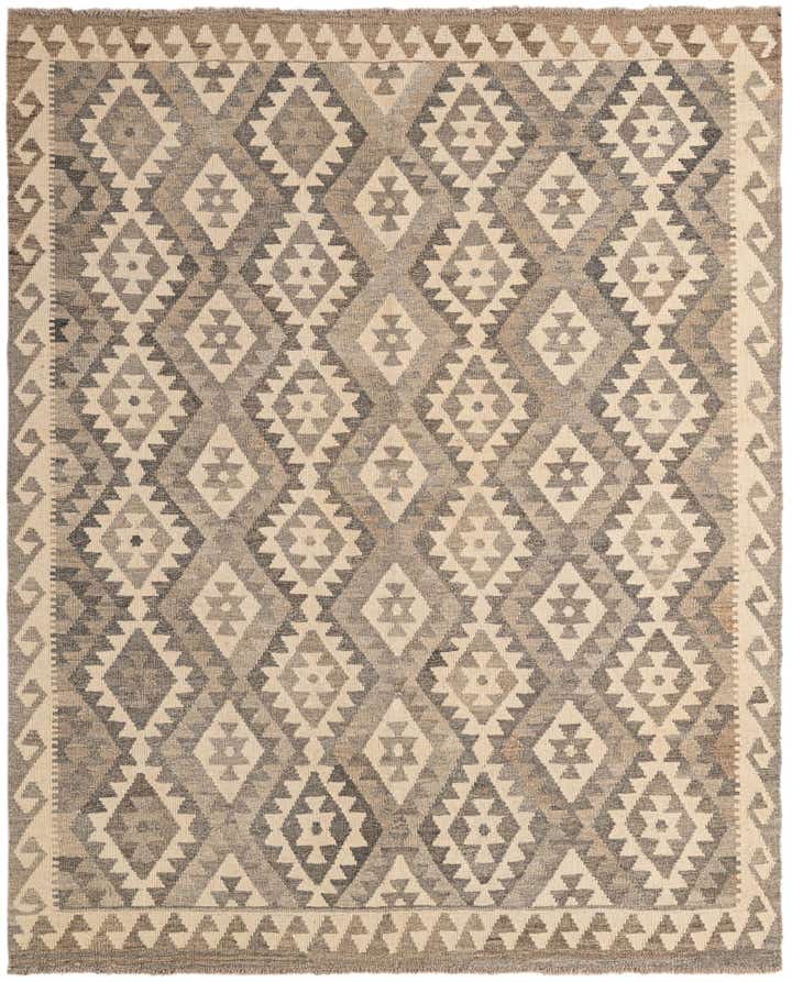 5' 3 x 6' 5 Hand Woven Kilim Maymana Wool Rug