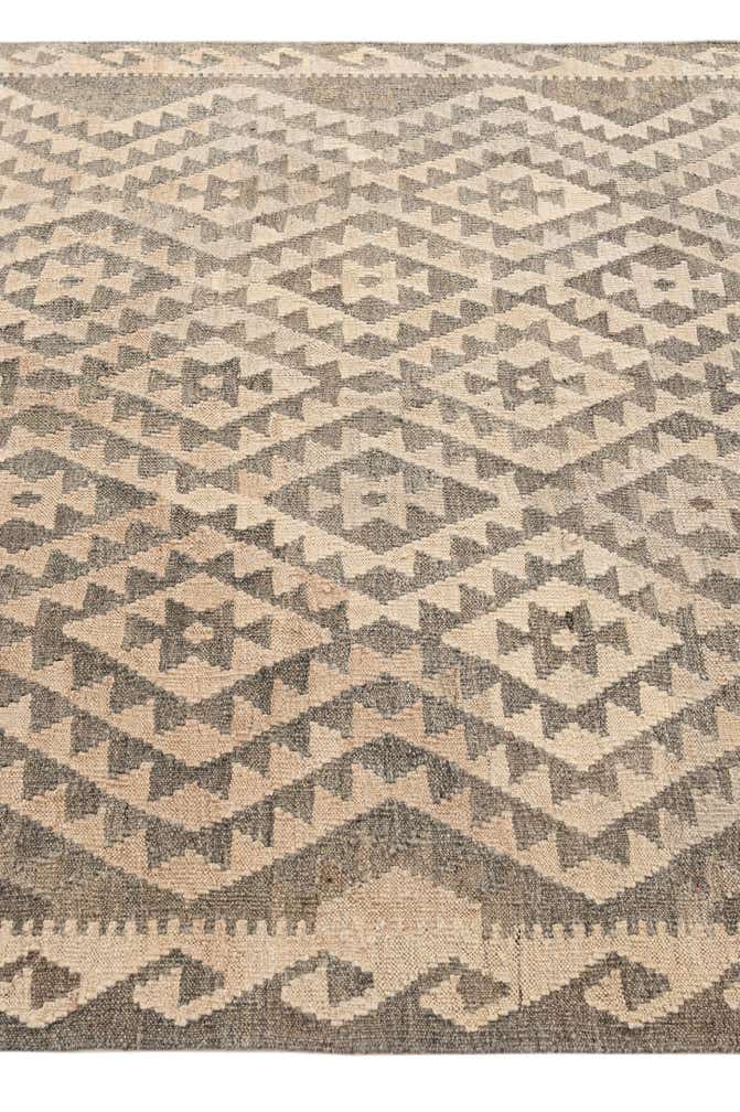 5' 3 x 6' 7 Hand Woven Kilim Maymana Wool Rug