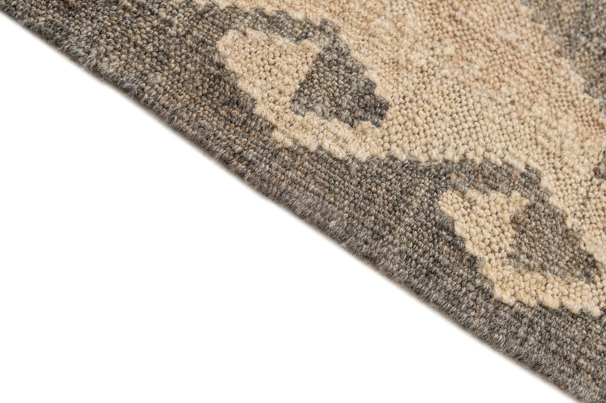 5' 3 x 6' 7 Hand Woven Kilim Maymana Wool Rug