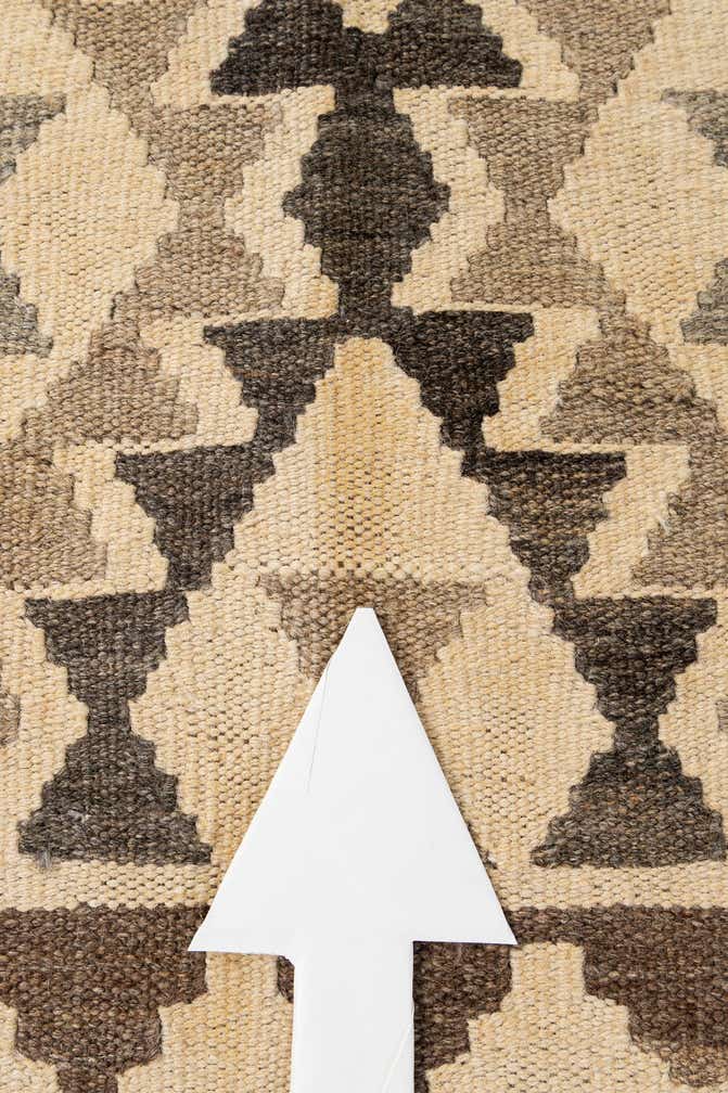 5' 2 x 6' 9 Hand Woven Kilim Maymana Wool Rug