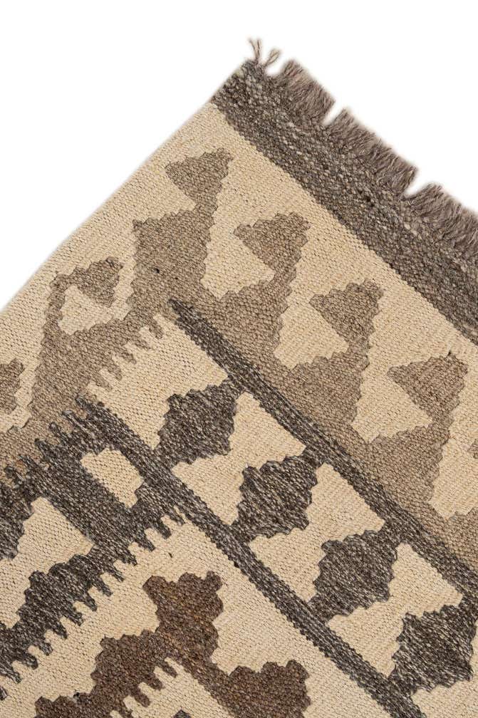 5' 2 x 6' 9 Hand Woven Kilim Maymana Wool Rug
