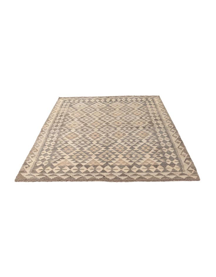 Detail image of 5' 2 x 6' 11 Hand Woven Kilim Maymana Wool Rug