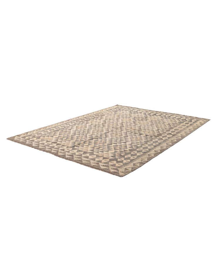 Detail image of 5' 2 x 6' 11 Hand Woven Kilim Maymana Wool Rug