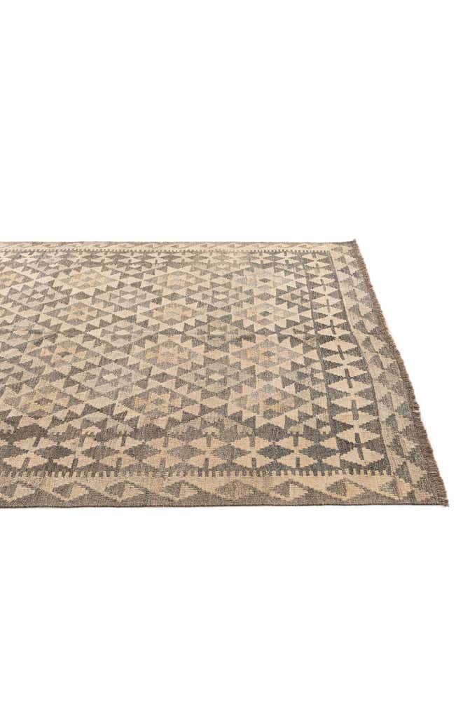 5' 2 x 6' 11 Hand Woven Kilim Maymana Wool Rug