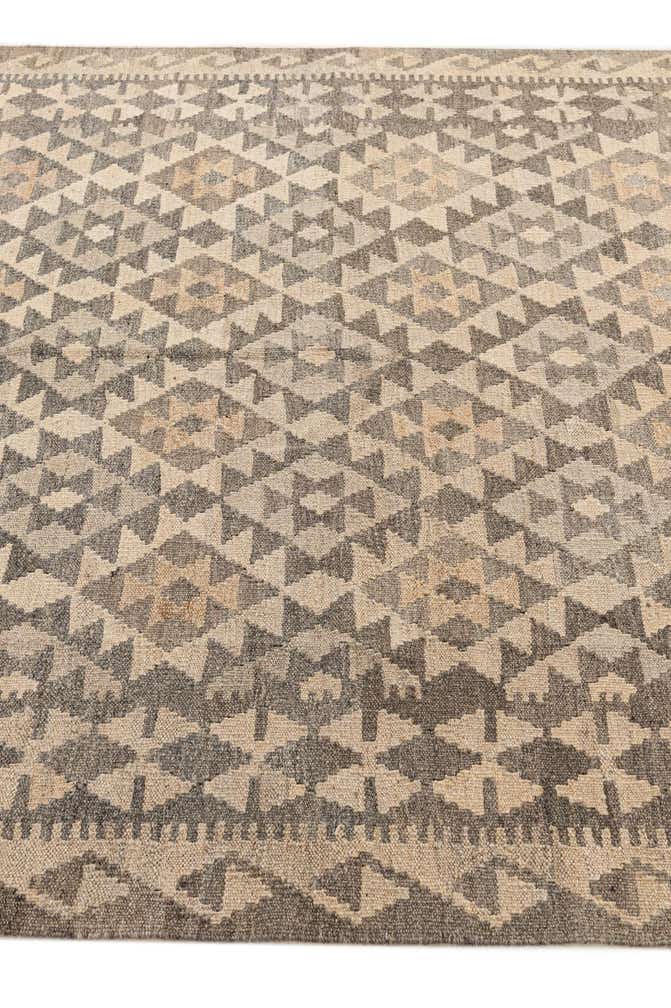5' 2 x 6' 11 Hand Woven Kilim Maymana Wool Rug