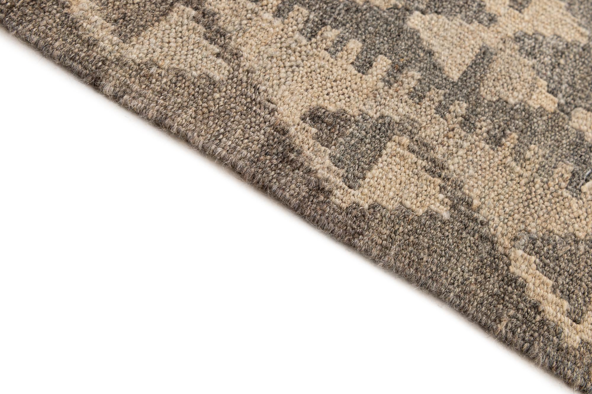 5' 2 x 6' 11 Hand Woven Kilim Maymana Wool Rug