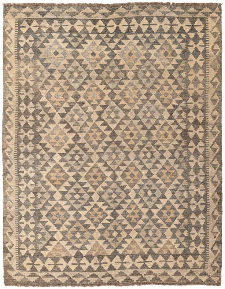 Detail image of 5' 2 x 6' 11 Hand Woven Kilim Maymana Wool Rug