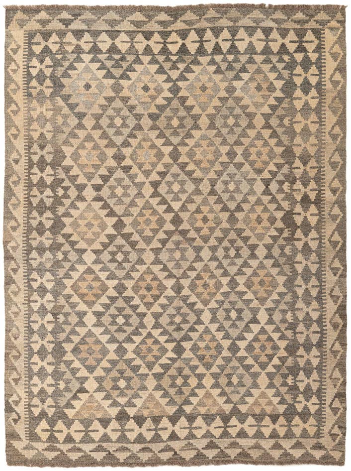 Detail image of 5' 2 x 6' 11 Hand Woven Kilim Maymana Wool Rug