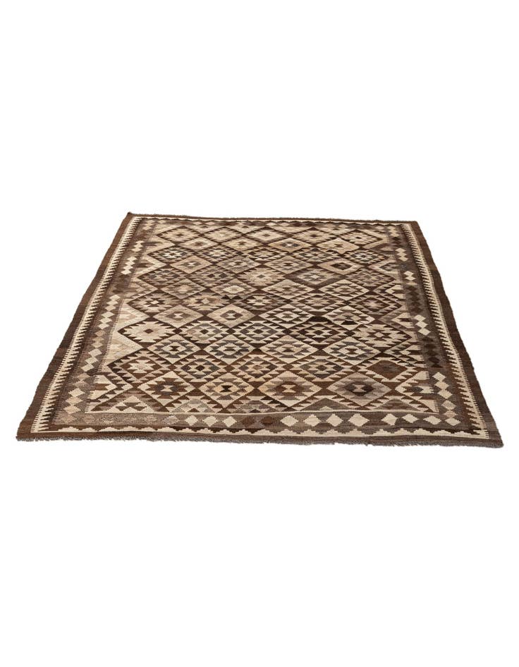 Detail image of 6' 7 x 8' 11 Hand Woven Kilim Maymana Wool Rug