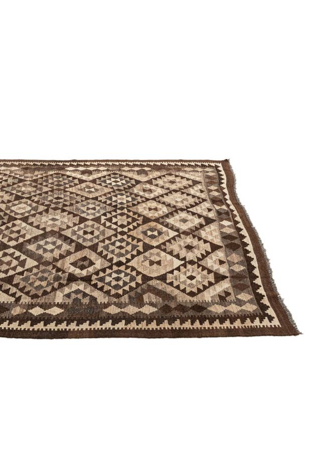 Detail image of 6' 7 x 8' 11 Hand Woven Kilim Maymana Wool Rug