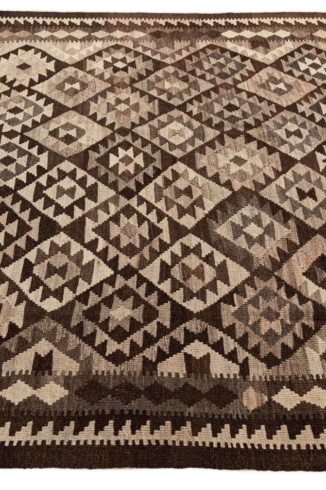 6' 7 x 8' 11 Hand Woven Kilim Maymana Wool Rug