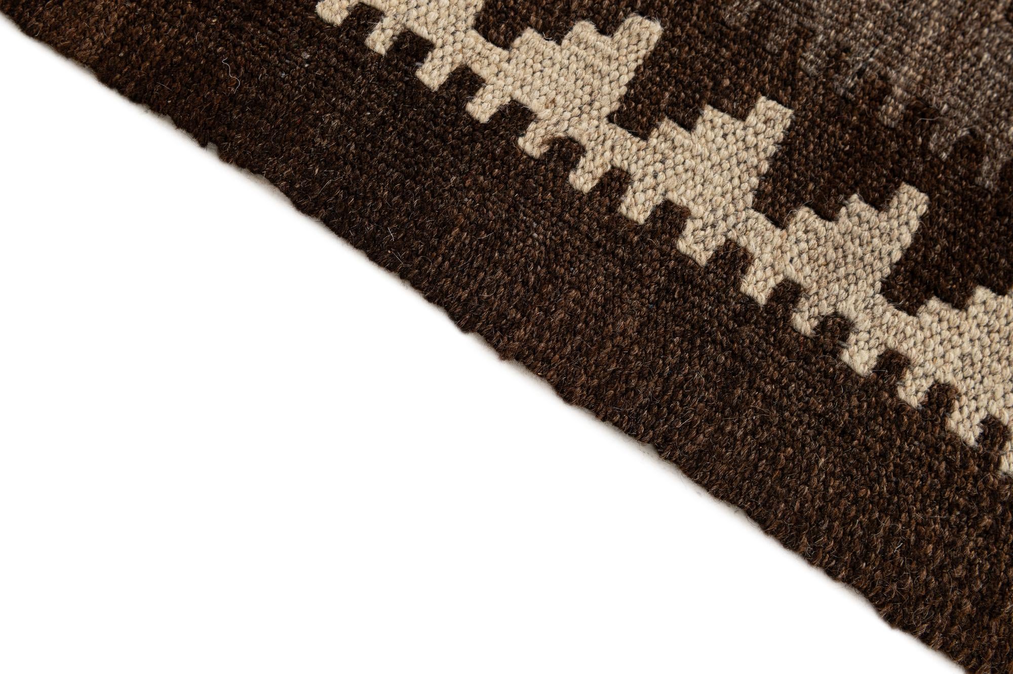 6' 7 x 8' 11 Hand Woven Kilim Maymana Wool Rug