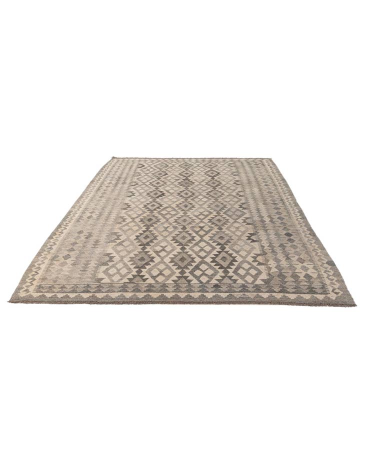 Detail image of 6' 9 x 9' 7 Hand Woven Kilim Maymana Wool Rug
