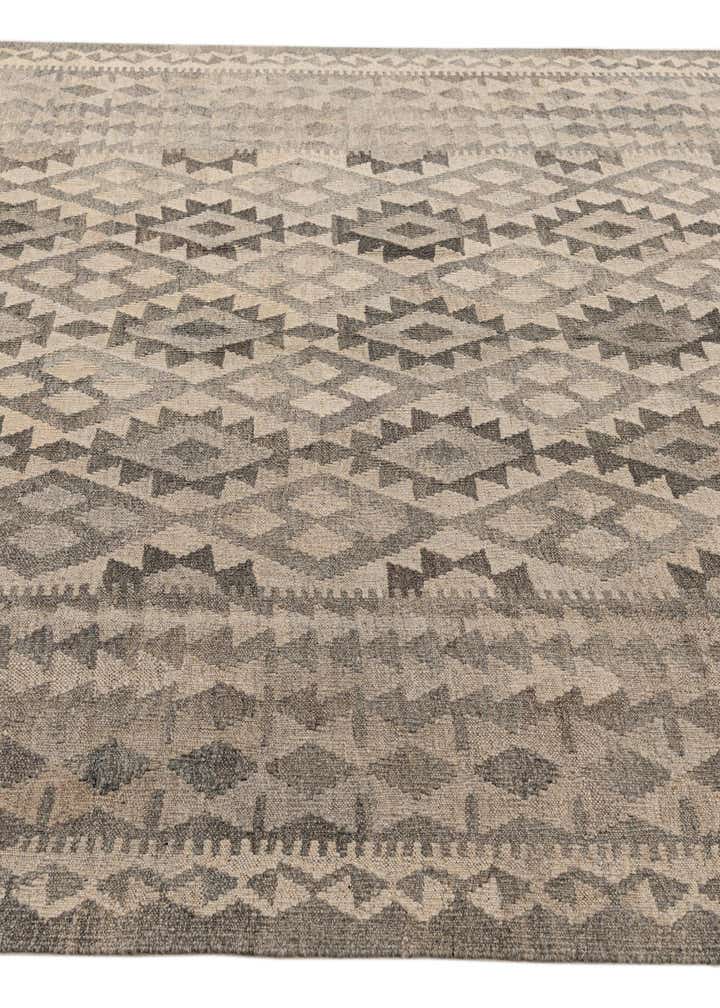 6' 9 x 9' 7 Hand Woven Kilim Maymana Wool Rug