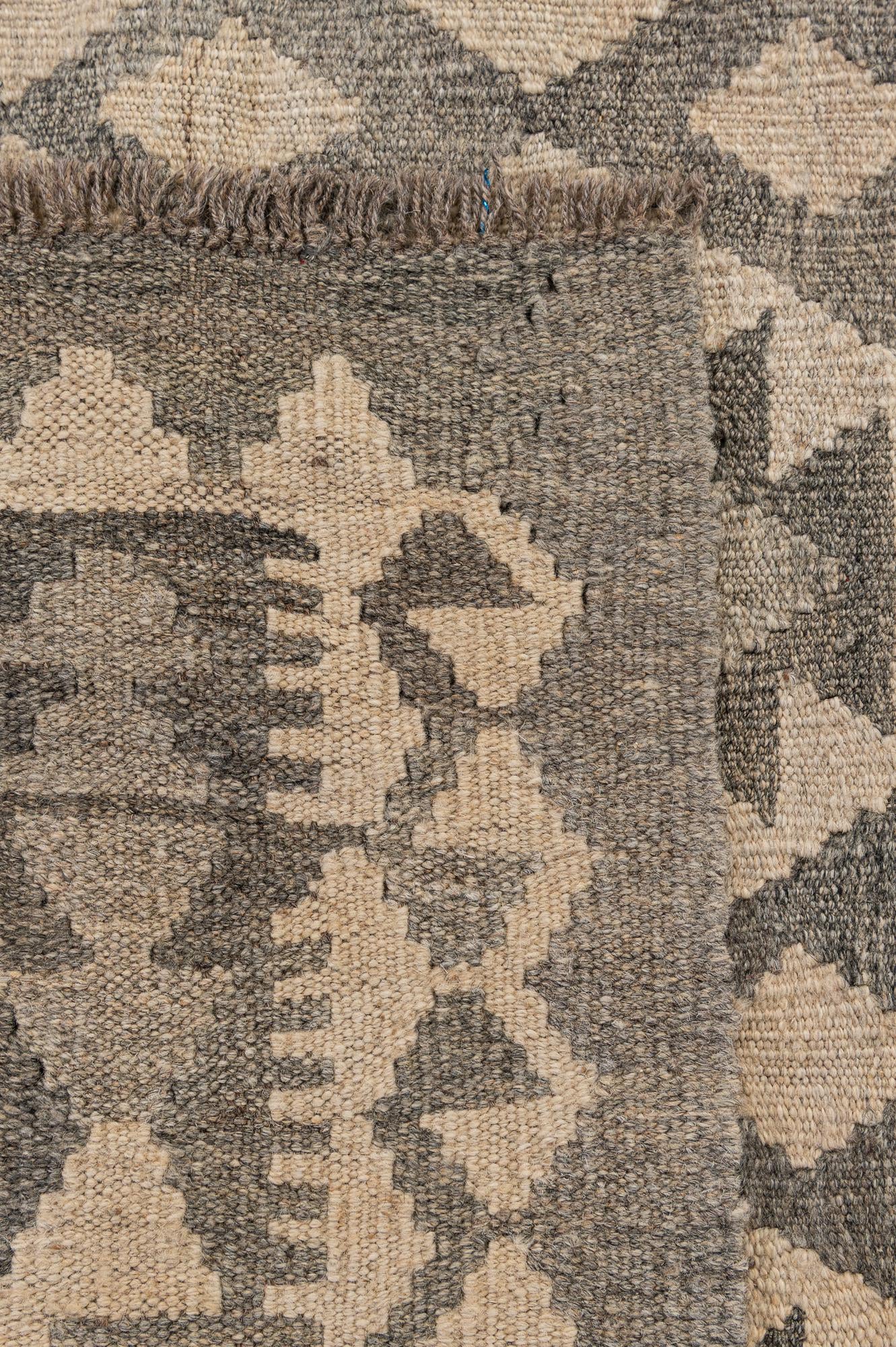 6' 9 x 9' 7 Hand Woven Kilim Maymana Wool Rug