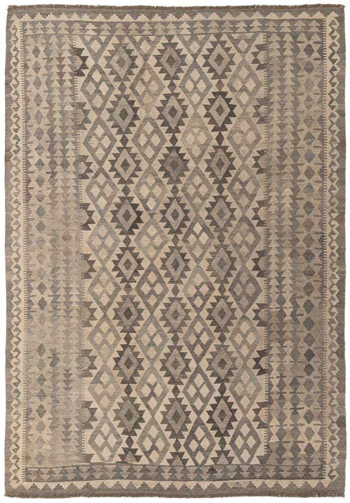 6' 9 x 9' 7 Hand Woven Kilim Maymana Wool Rug