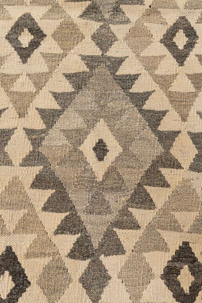 6' 8 x 9' 6 Hand Woven Kilim Maymana Wool Rug