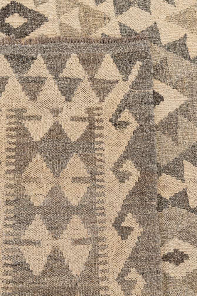 6' 8 x 9' 6 Hand Woven Kilim Maymana Wool Rug