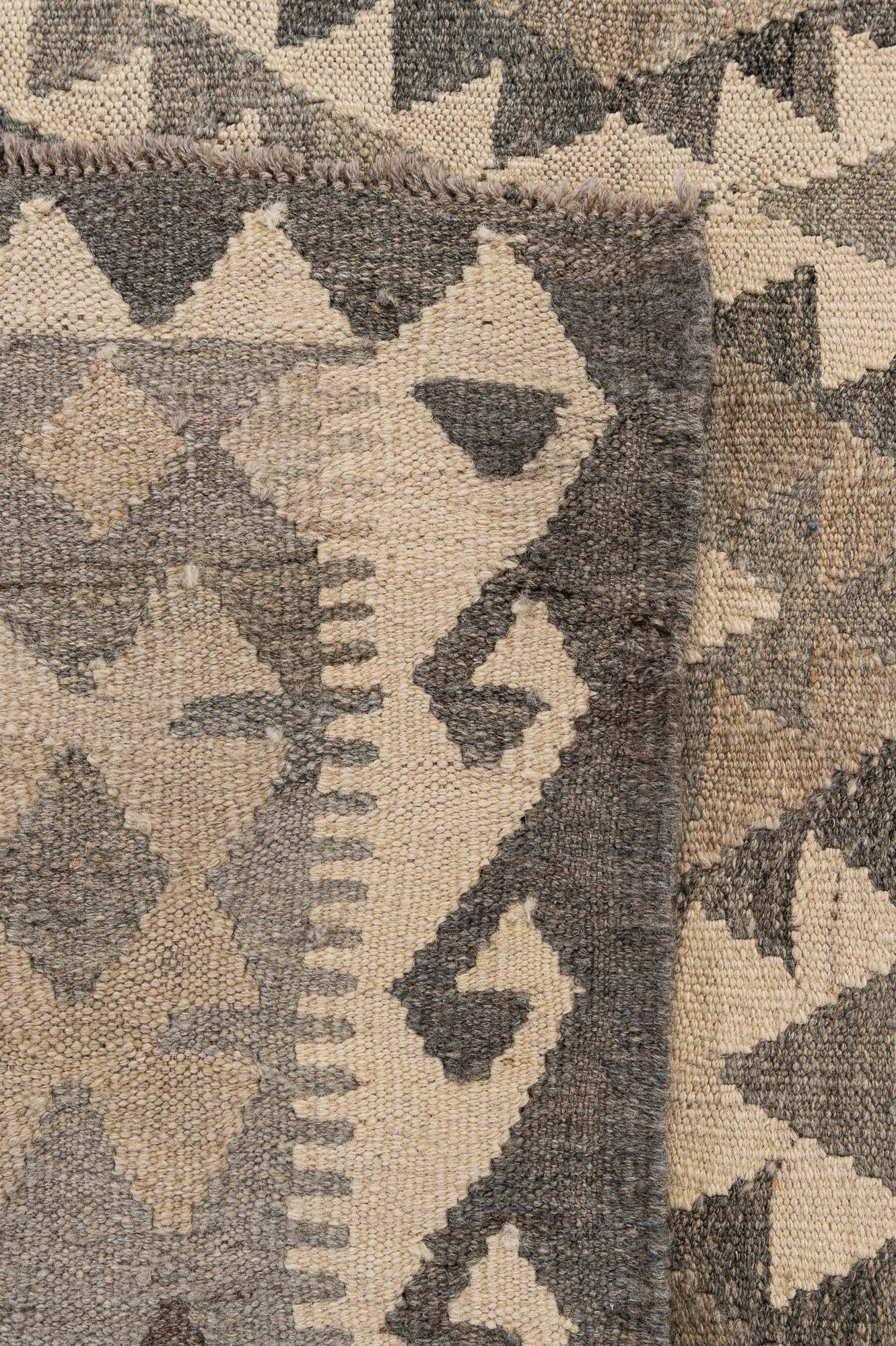 6' 7 x 9' 8 Hand Woven Kilim Maymana Wool Rug