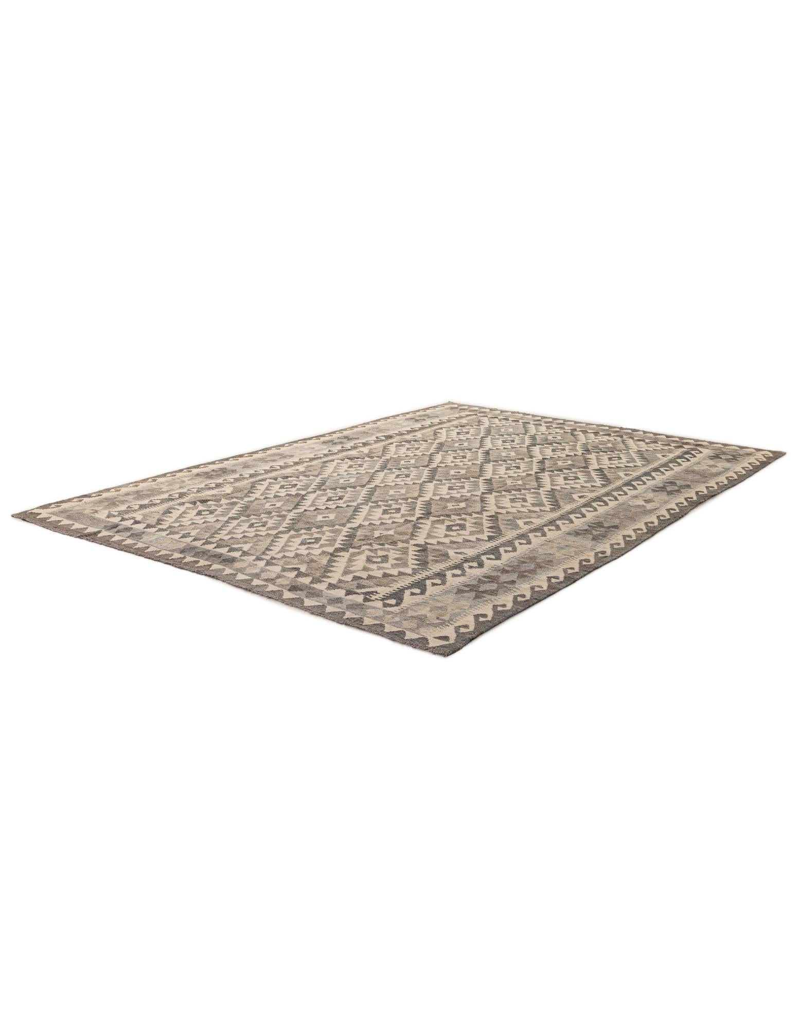 6' 7 x 9' 8 Hand Woven Kilim Maymana Wool Rug