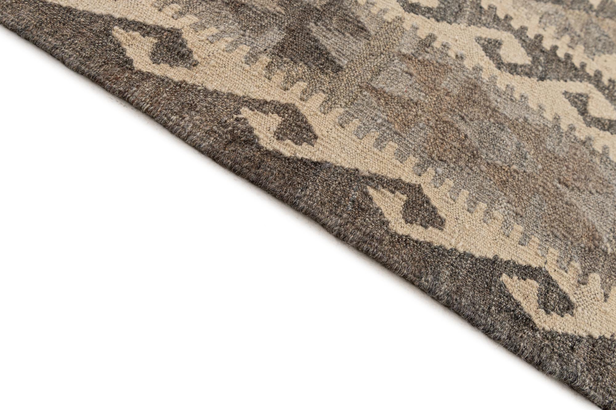 6' 7 x 9' 8 Hand Woven Kilim Maymana Wool Rug